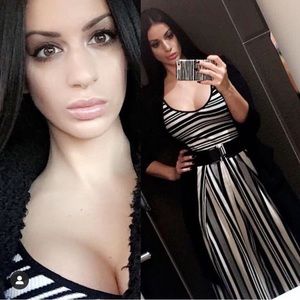 H&M Black and Cream Set: Top and Wide leg pants